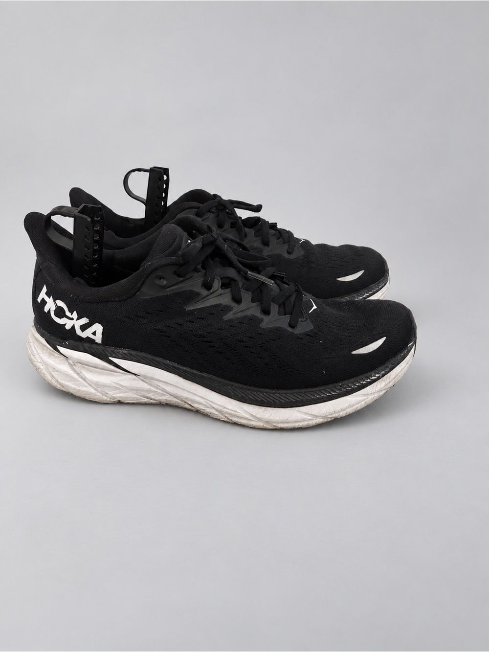 Hoka Men's Black and White Running Shoes size 10 D